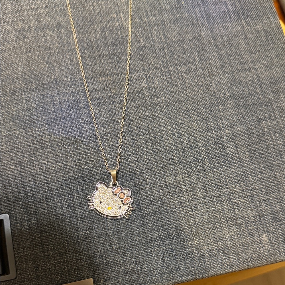 Charming Silver Necklace with Hello Kitty Pendant